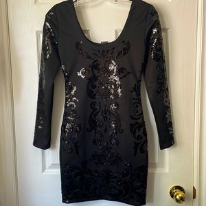 NWT BEAUTIFUL BLACK SEQUINS COCKTAIL DRESS
